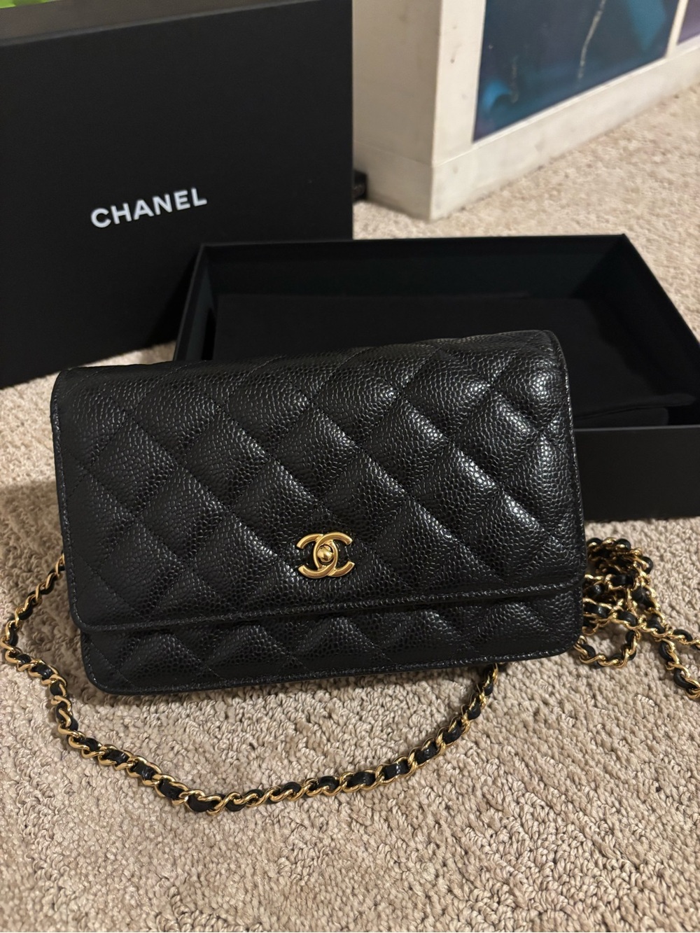 Chanel turn lock wallet on chain